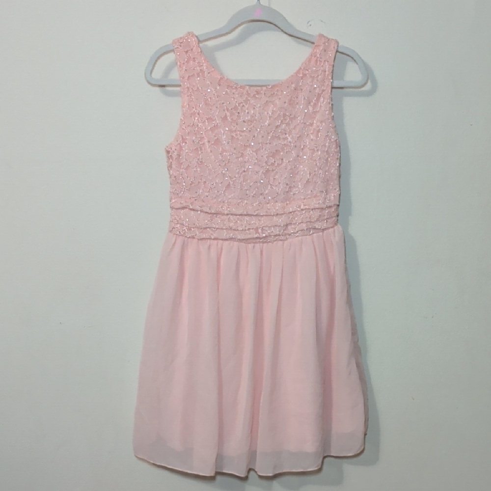 Speechless Girls' Glitter Dot Chiffon Dress Pink Party Special Occasion Size 7
